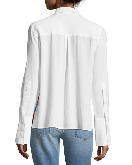 Equipment Huntley One-pocket Short Silk Shirt In Bright White | ModeSens