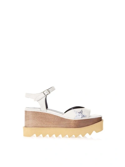Shop Stella Mccartney Elyse White Faux Leather Sandals