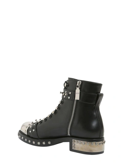 Shop Alexander Mcqueen Hobnail Ankle Boots In Nero