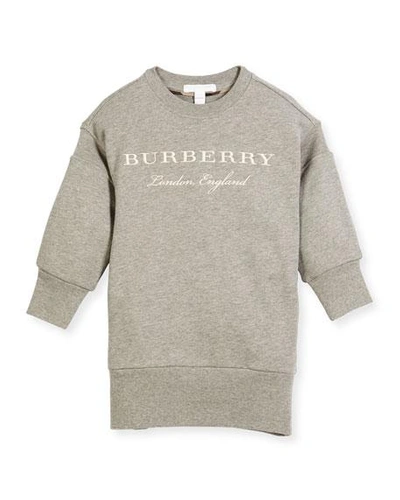 Shop Burberry Soure Logo Sweatshirt Dress In Gray