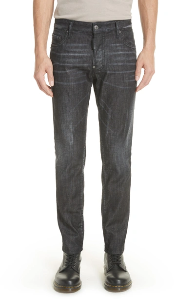 Shop Dsquared2 Blue Simplice City Biker Jeans In Black