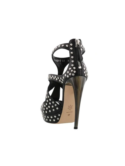 Shop Alexander Mcqueen Studs Cage Sandal In Black