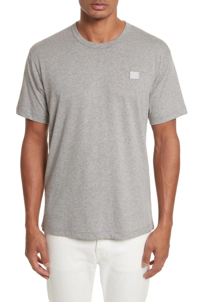 Shop Acne Studios Nash Face T-shirt In Light Grey Melange