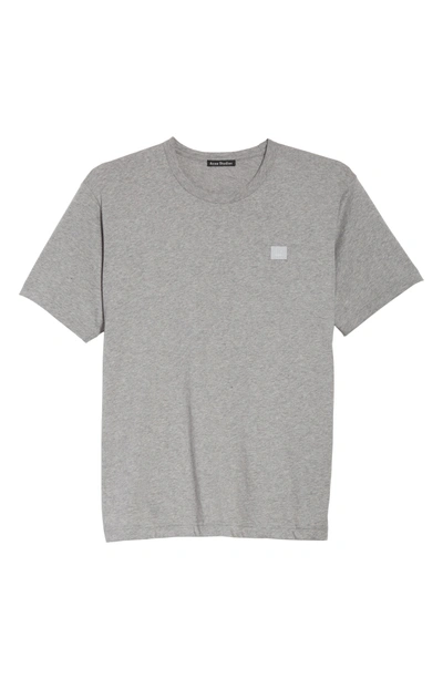 Shop Acne Studios Nash Face T-shirt In Light Grey Melange