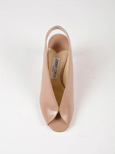 Shop Jimmy Choo Liquid Leather Sandal In Ballet Pink