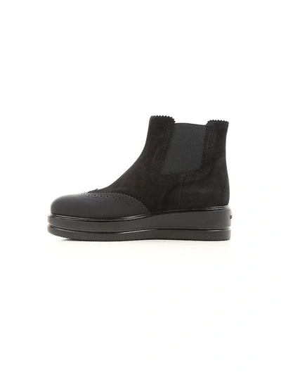 Shop Hogan H323 Suede Chelsea Boots In Black
