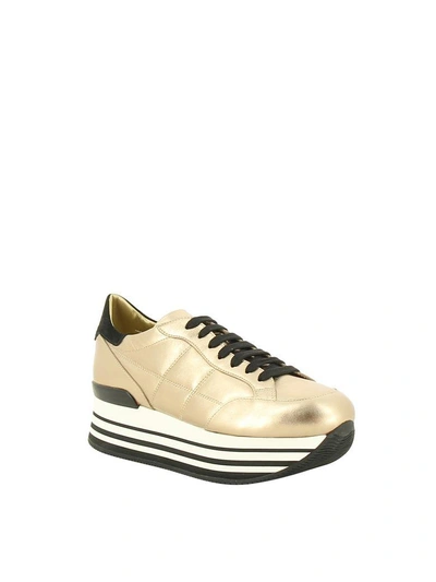 Shop Hogan H222 Sneakers In Gold