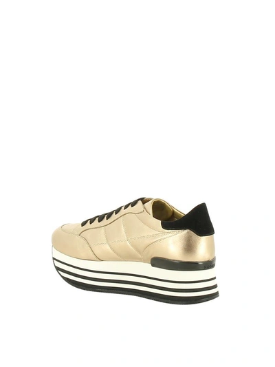 Shop Hogan H222 Sneakers In Gold