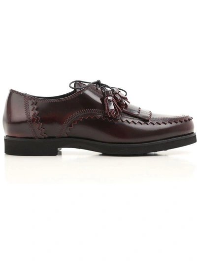 Shop Tod's Laced Shoes In Bordeaux