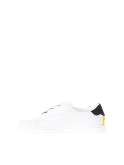 Shop Fendi Slip-on Leather Sneakers In White