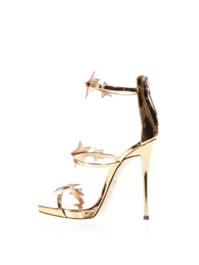 Shop Giuseppe Zanotti Harmony Star Gold Metallic Leather Sandals