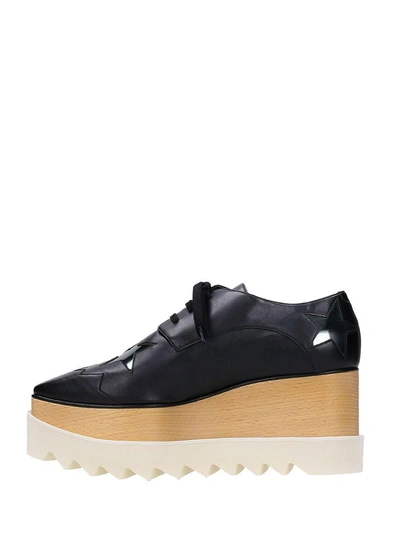 Shop Stella Mccartney Elyse Stelle Black Faux Leather Lace Up Shoes