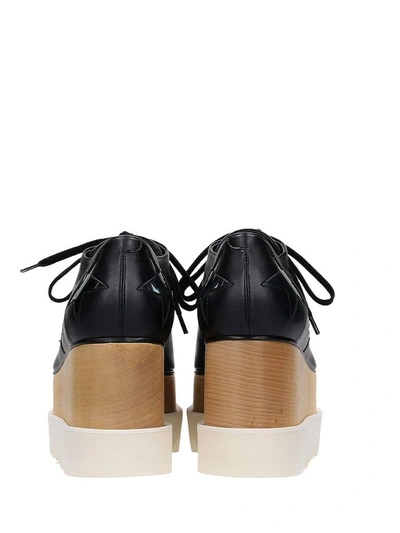 Shop Stella Mccartney Elyse Stelle Black Faux Leather Lace Up Shoes