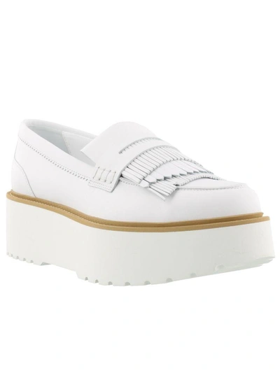 Shop Hogan H355 Loafers In White