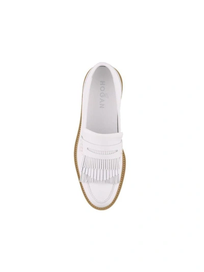 Shop Hogan H355 Loafers In White
