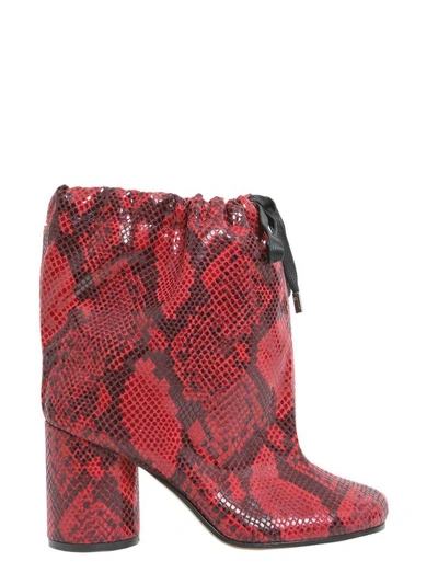 Shop Maison Margiela Oversize Ankle Boots In Rosso