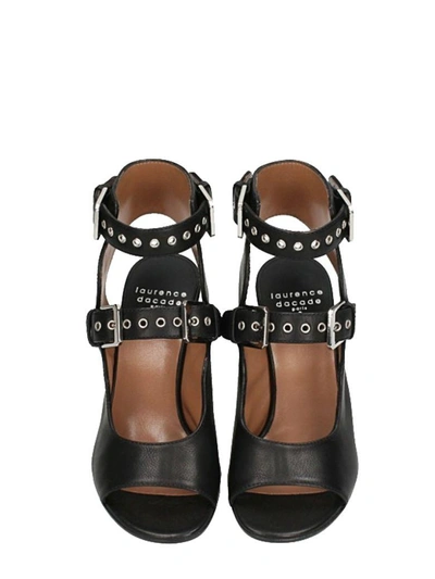 Shop Laurence Dacade Noe Studs Black Leather Sandals