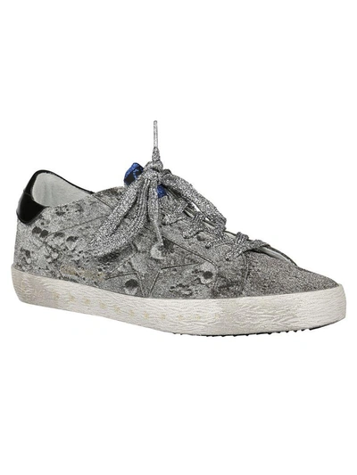 Shop Golden Goose Super Star Printed Sneakers In Silver