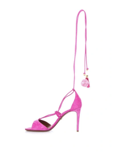 Shop Dolce & Gabbana Suede Sandals In Fuxia