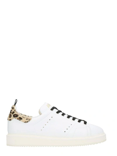 Shop Golden Goose Starter White Leather Sneakers