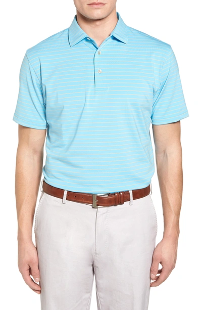 Shop Peter Millar Halifax Pinstripe Stretch Jersey Polo In Grotto Blue