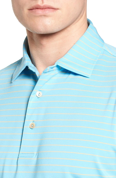 Shop Peter Millar Halifax Pinstripe Stretch Jersey Polo In Grotto Blue
