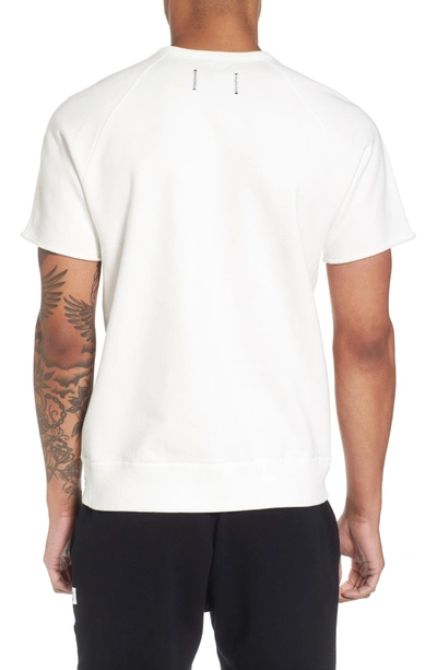 Shop Reigning Champ Cutoff Short Sleeve Sweatshirt In White