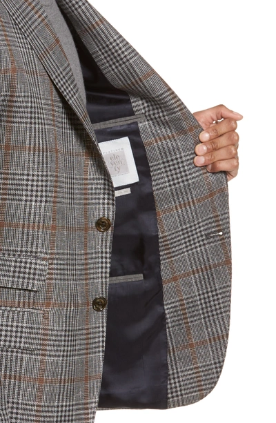 Shop Eleventy Trim Fit Plaid Linen Blend Sport Coat In Light Grey