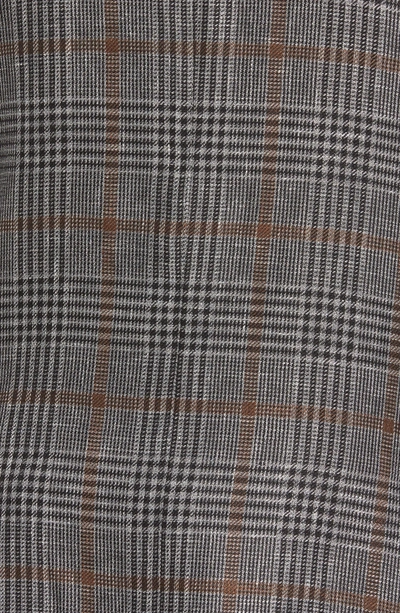 Shop Eleventy Trim Fit Plaid Linen Blend Sport Coat In Light Grey