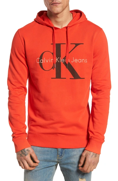 Shop Calvin Klein Jeans Est.1978 Pop Color Hoodie In Wild Orange