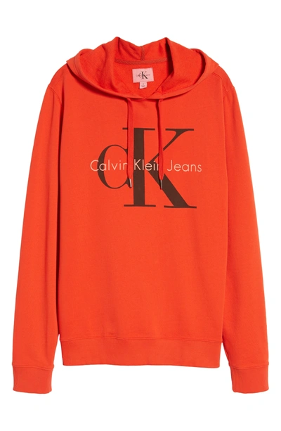 Shop Calvin Klein Jeans Est.1978 Pop Color Hoodie In Wild Orange