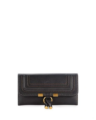 Shop Chloé Marcie Continental Flap Wallet, Black