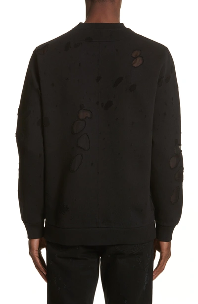 Shop Givenchy Destroyed Logo Sweatshirt In Black