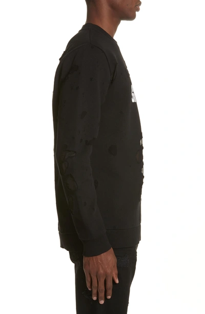 Shop Givenchy Destroyed Logo Sweatshirt In Black