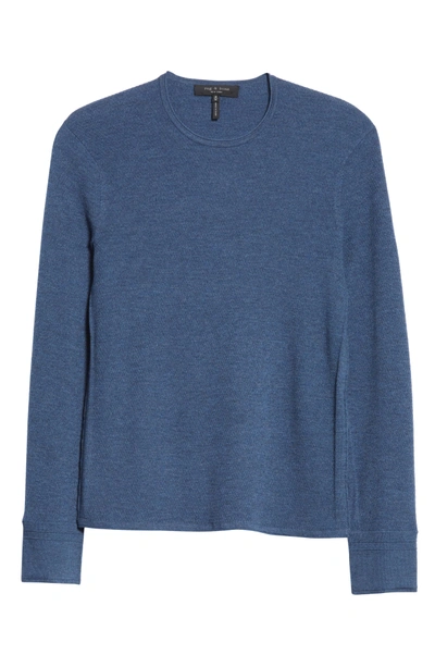 Shop Rag & Bone Gregory Merino Wool Blend Crewneck Sweater In Heather Blue