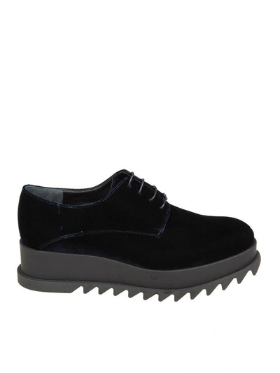 Shop Jil Sander Blue Velvet Sneakers
