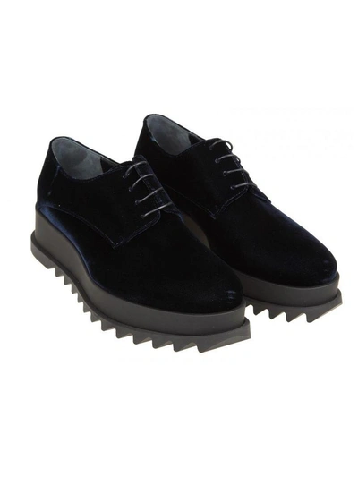 Shop Jil Sander Blue Velvet Sneakers