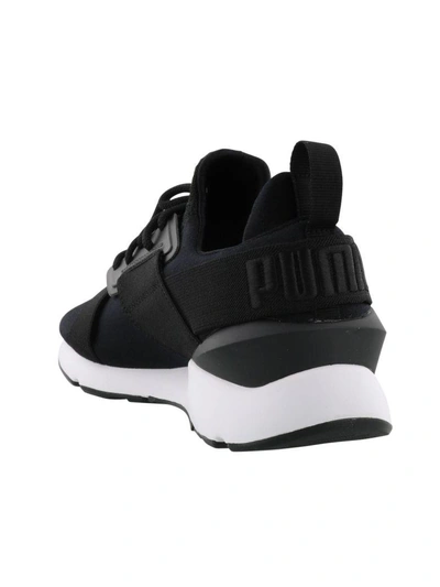 Shop Puma Muse Satin Sneaker In Black-white
