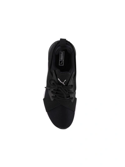 Shop Puma Muse Satin Sneaker In Black-white