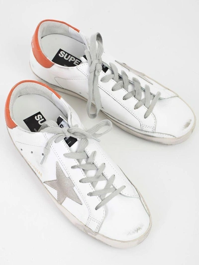 Shop Golden Goose Sneakers Superstar In Ewhite Orange Ice Star