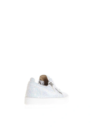 Shop Giuseppe Zanotti Cheryl Glitter Sneakers In White