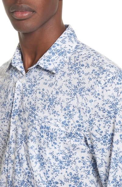 Shop John Varvatos Slim Fit Floral Print Shirt In Dusted Blue