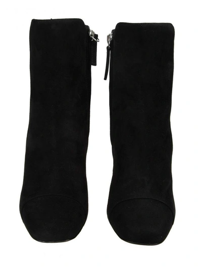 Shop Giuseppe Zanotti Boots  In Black Suede Heels With Pony