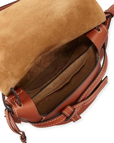 Shop Loewe Gate Small Calf Shoulder Bag In Brown