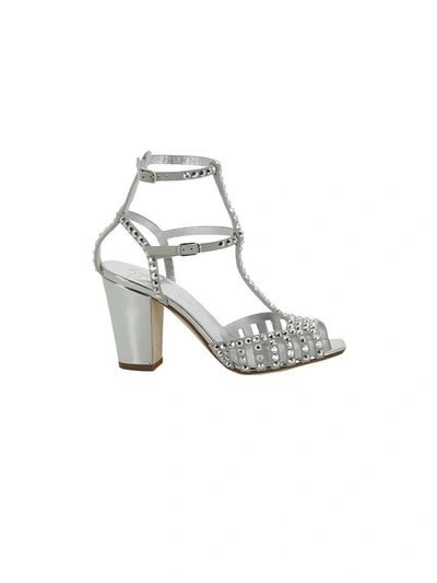 Shop Giuseppe Zanotti Studded Caged Sandals In Silver