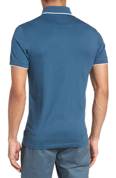 Shop Ted Baker Derry Modern Slim Fit Polo In Teal