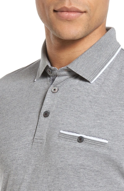 Shop Ted Baker Derry Modern Slim Fit Polo In Grey Marl
