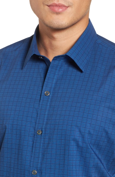 Shop Zachary Prell Harper Regular Fit Tile Print Sport Shirt In Navy