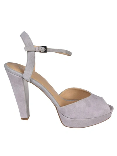 Shop Michael Michael Kors Claire Sandals In Pearl Grey