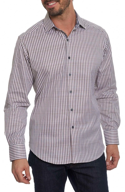 Shop Robert Graham Marion Classic Fit Stripe Shirt In Cream